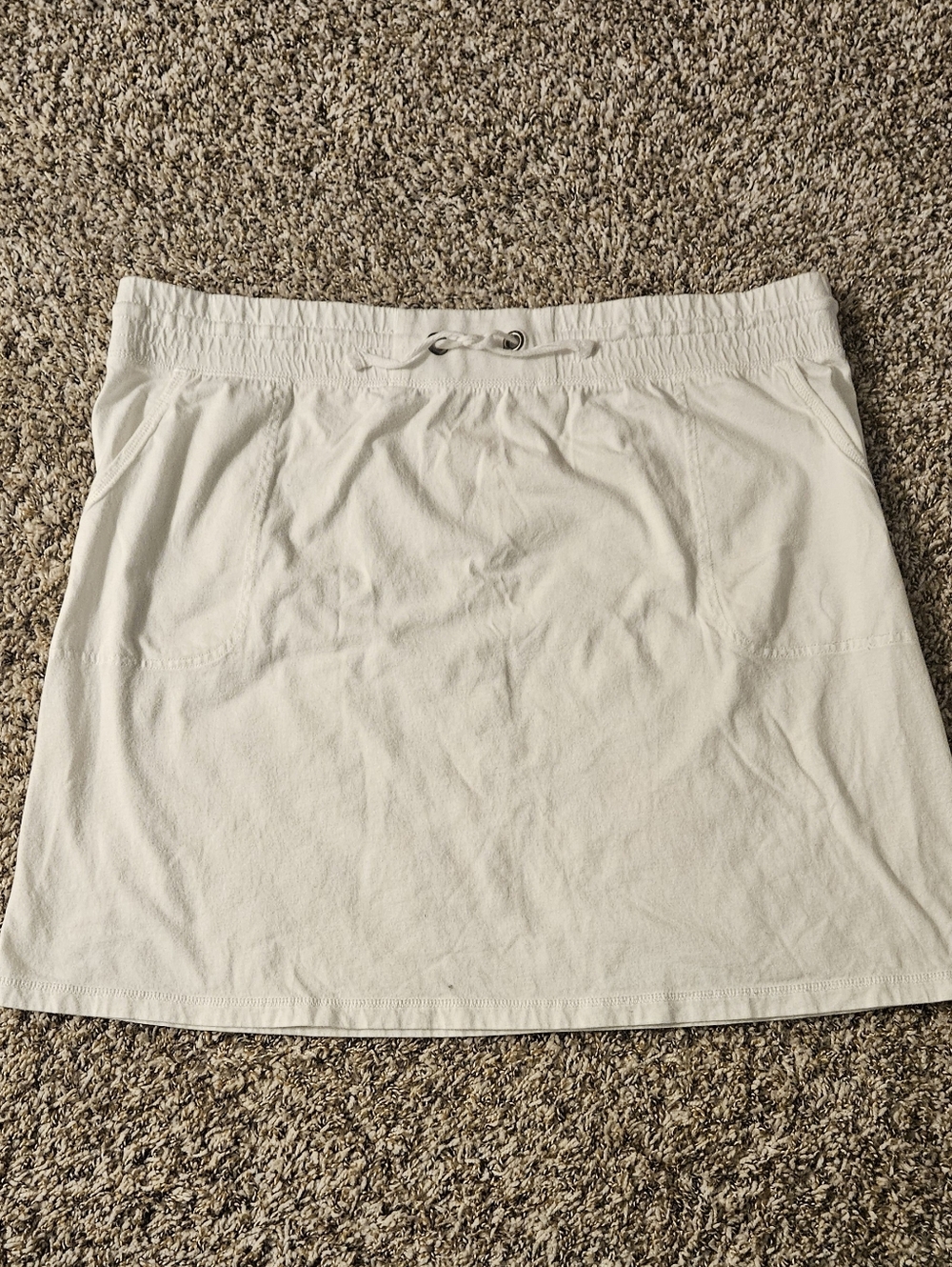 Merona Casual Cotton Drawstring Skirt With Pockets in White. Size XXL